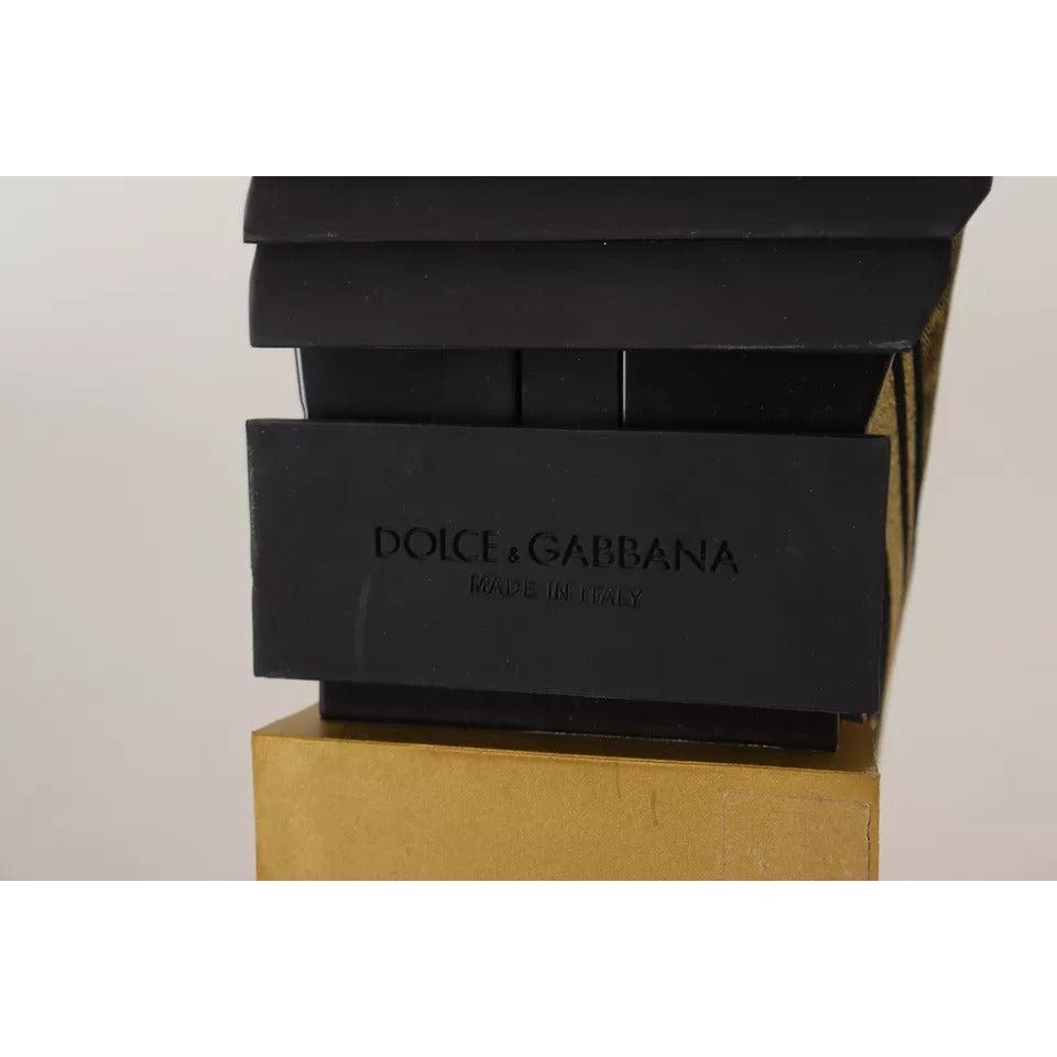 Dolce &amp; Gabbana Gold Glitter Leopard Sorrento Sneakers Shoes