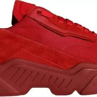 Dolce & Gabbana Red Leather Daymaster Low Top Sneakers Shoes