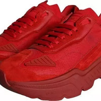 Dolce & Gabbana Red Leather Daymaster Low Top Sneakers Shoes