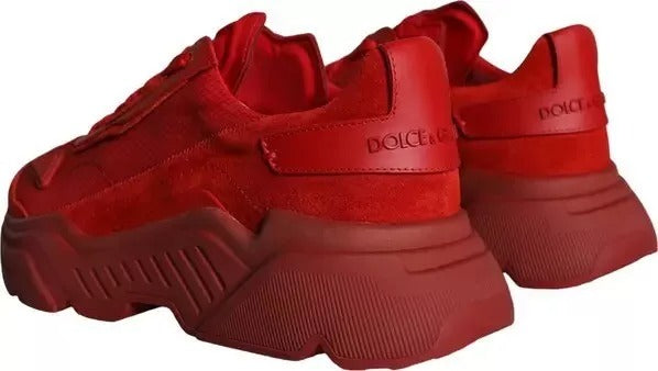 Dolce & Gabbana Red Leather Daymaster Low Top Sneakers Shoes