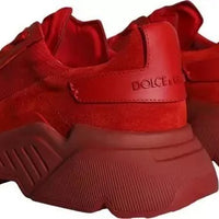 Dolce & Gabbana Red Leather Daymaster Low Top Sneakers Shoes