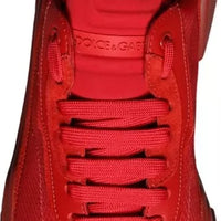 Dolce & Gabbana Red Leather Daymaster Low Top Sneakers Shoes