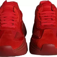 Dolce & Gabbana Red Leather Daymaster Low Top Sneakers Shoes