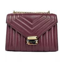 Michael Kors Whitney Medium Chain Shoulder Flap Crossbody Oxblood