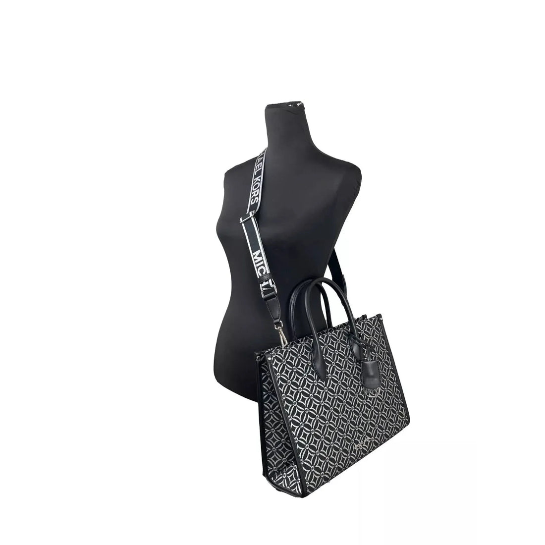Michael Kors Mirella Medium Top Zip Crossbody Tote Bag Black