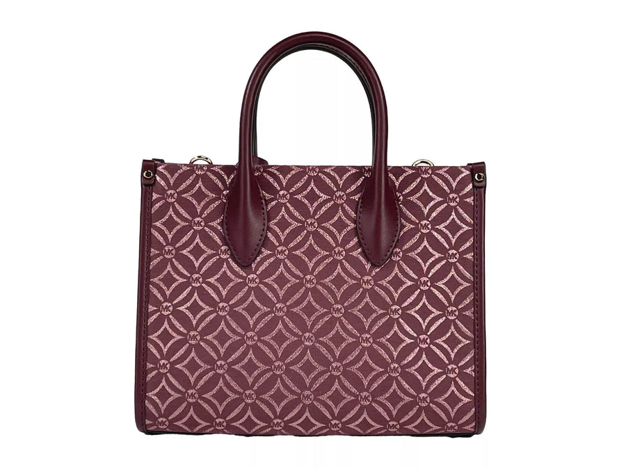 Michael Kors Mirella Small Top Zip Crossbody Tote Bag Oxblood