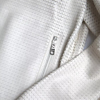 Dolce & Gabbana Off White LeatherPerforated Full Zip Jacket