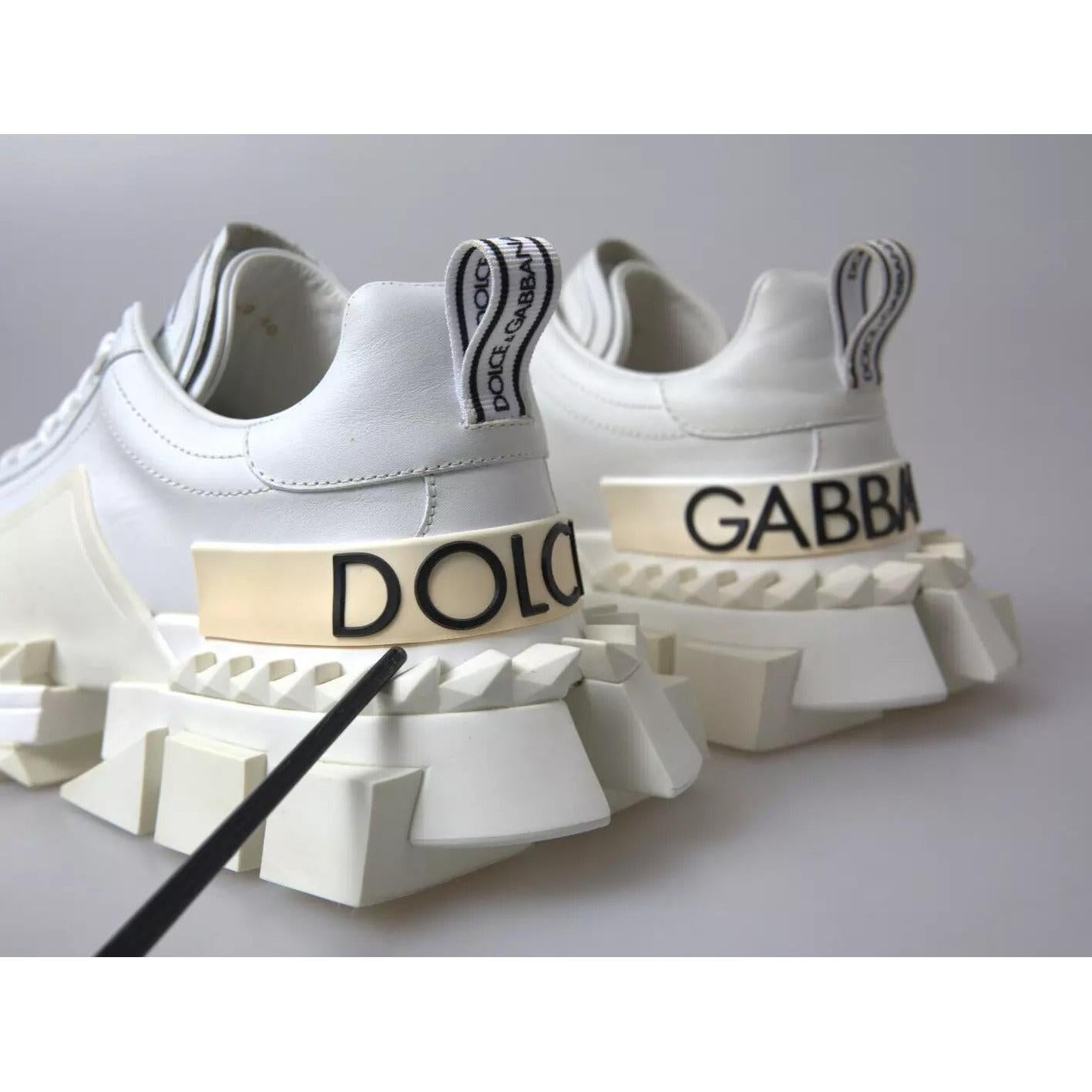 Dolce &amp; Gabbana White Leather Super Queen Women Sneakers