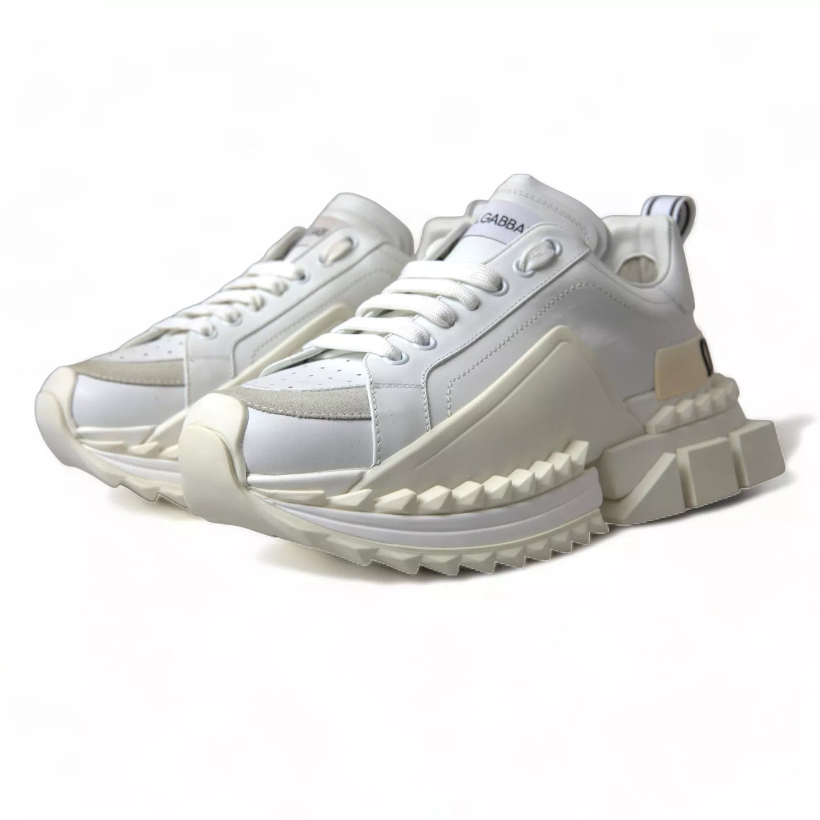 Dolce &amp; Gabbana White Leather Super Queen Women Sneakers