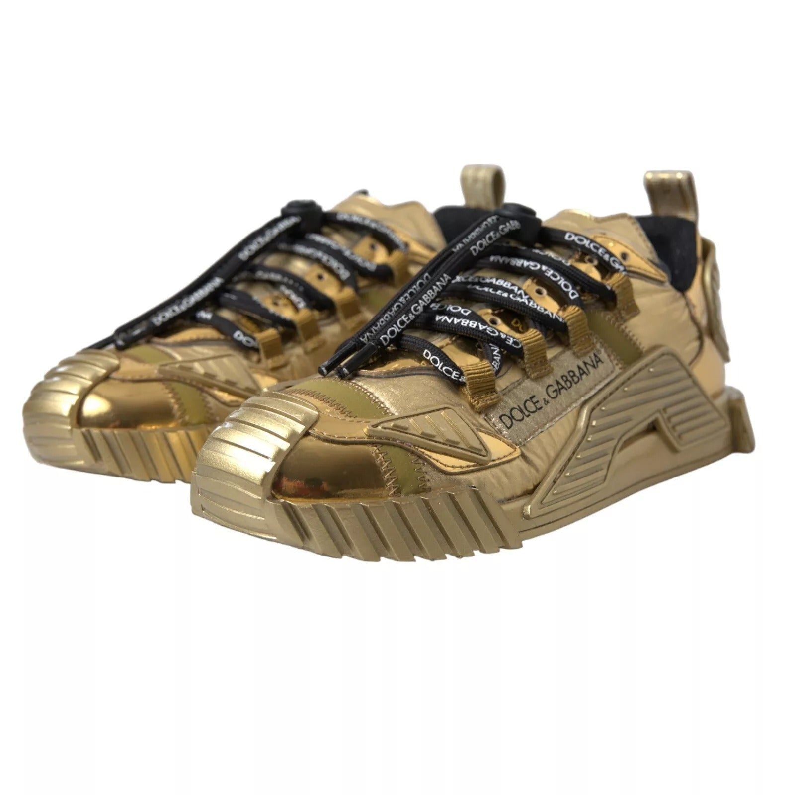 Dolce &amp; Gabbana Metallic Gold NS1 Low Top Sneakers Shoes Sneakers