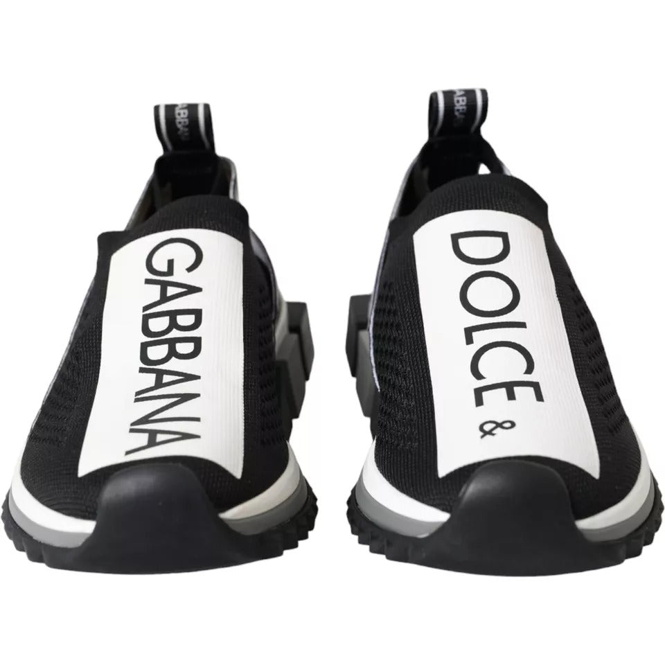 Dolce &amp; Gabbana Black White Slip On Sorrento Sneakers Shoes