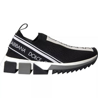 Dolce & Gabbana Black White Slip On Sorrento Sneakers Shoes