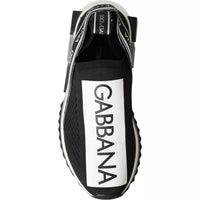 Dolce & Gabbana Black White Slip On Sorrento Sneakers Shoes