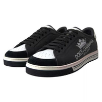 Dolce & Gabbana Black Leather Crown Milano Sneakers Shoes