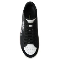 Dolce & Gabbana Black Leather Crown Milano Sneakers Shoes