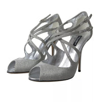 Dolce & Gabbana Silver Shimmers Sandals Heel Pumps Shoes