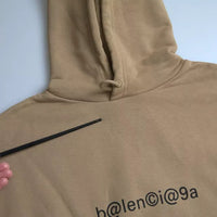 Balenciaga Brown Cotton Symbolic Molleton Bouclette Hooded Sweater