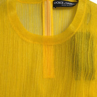 Dolce & Gabbana Yellow Sheer Polyester Long Sleeves Blouse