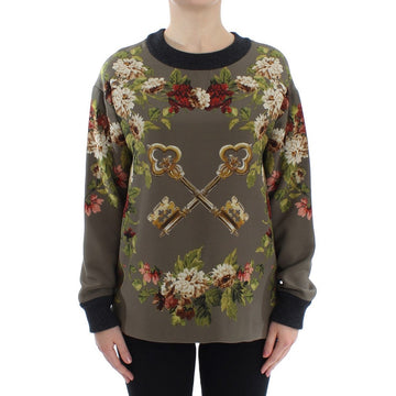 Dolce & Gabbana Enchanted Sicily Silk Crewneck Blouse