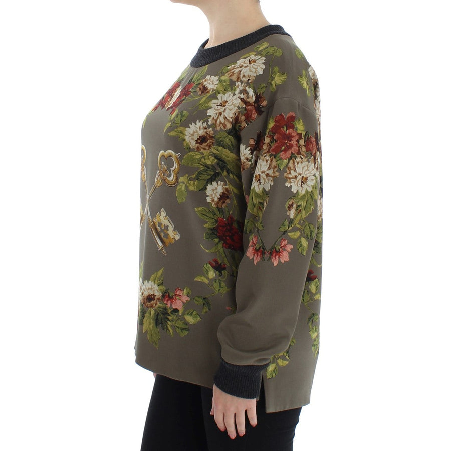 Dolce & Gabbana Enchanted Sicily Silk Crewneck Blouse