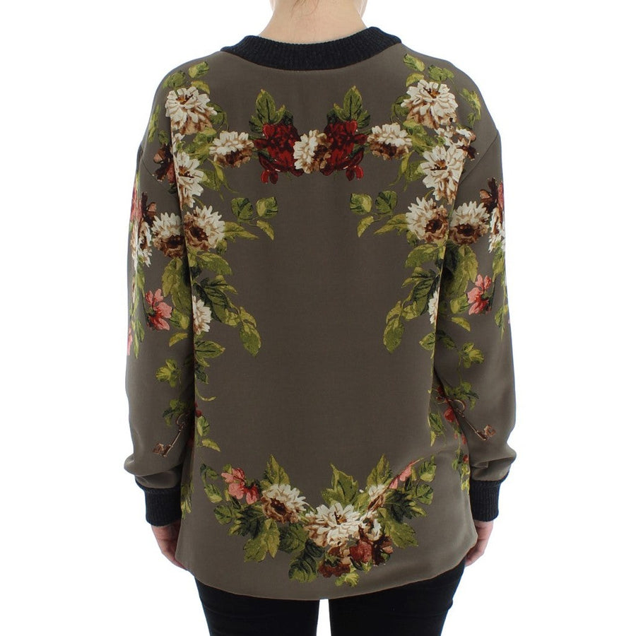 Dolce & Gabbana Enchanted Sicily Silk Crewneck Blouse