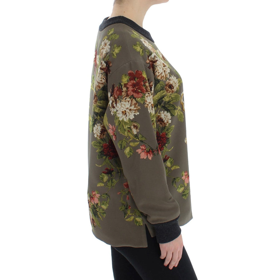 Dolce & Gabbana Enchanted Sicily Silk Crewneck Blouse