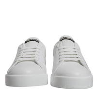 Dolce & Gabbana White Black Logo Portofino Sneaker Shoes