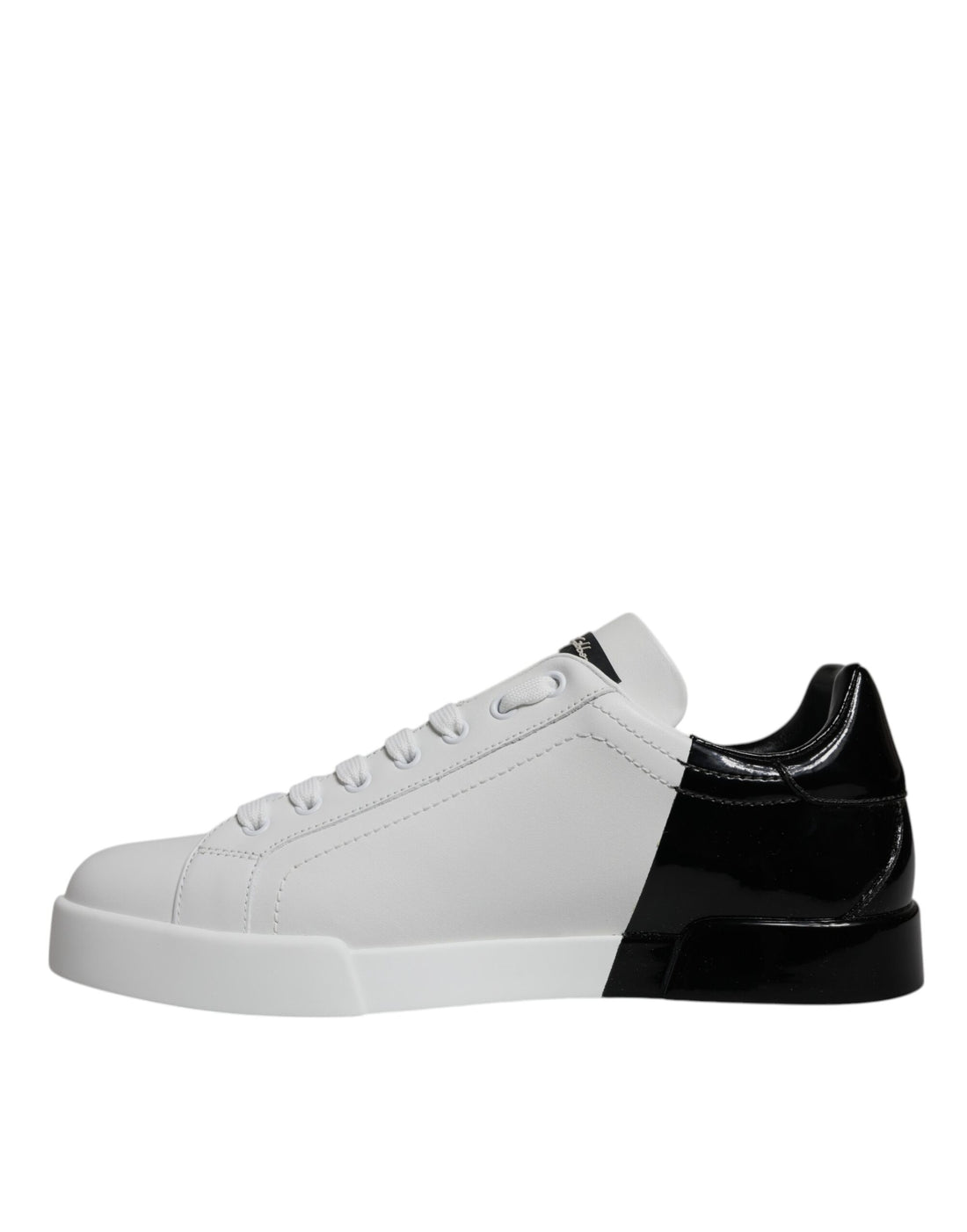 Dolce & Gabbana White Black Logo Portofino Sneaker Shoes