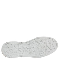 Dolce & Gabbana White Black Logo Portofino Sneaker Shoes