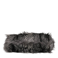 Dolce & Gabbana Black Oversize Faux Fur Shopping Tote Bag