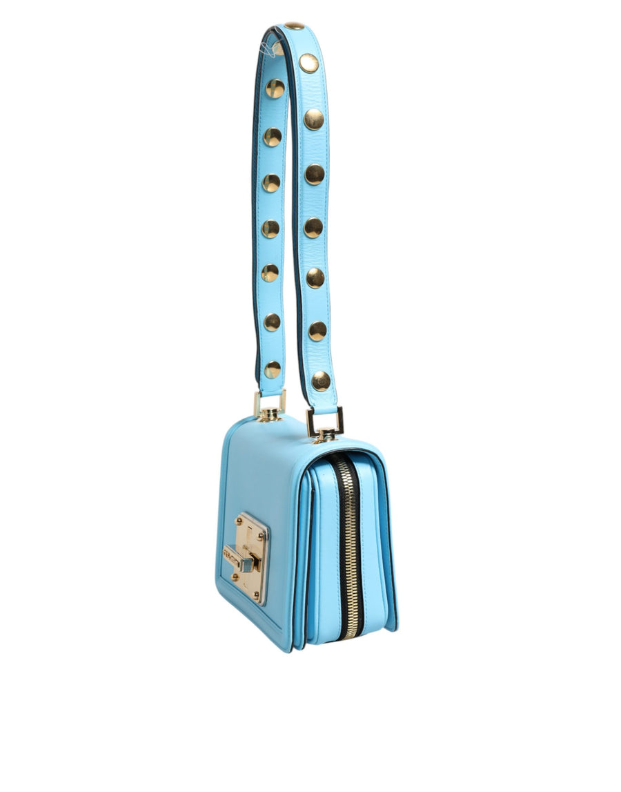 Dolce & Gabbana Light Blue Joy Therapy Lola Studded Leather Crossbody Bag