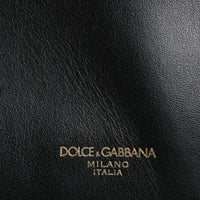 Dolce & Gabbana Black Calfskin Monreale Travel Heat-Stamped Logo Bag