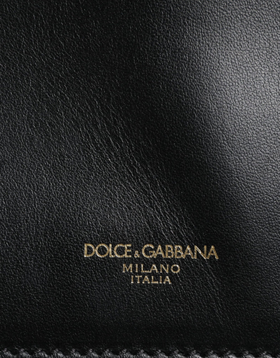 Dolce & Gabbana Black Calfskin Monreale Travel Heat-Stamped Logo Bag