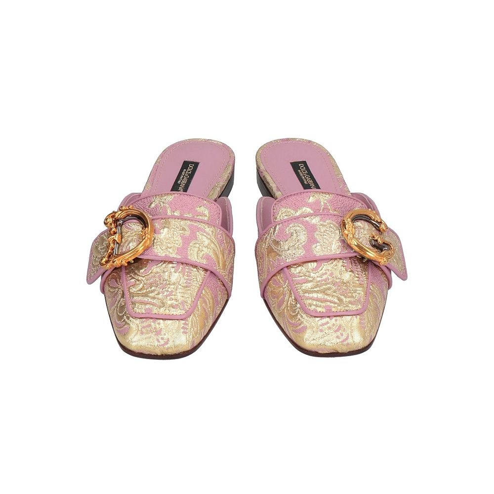 Dolce & Gabbana Pink Leather Di Calfskin Sandal