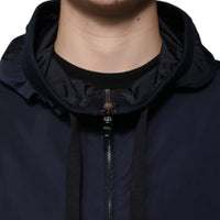 Dolce & Gabbana Dark Blue Logo Tape Full Zip Hooded Jacket