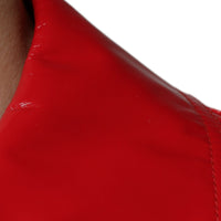 Dolce & Gabbana Red Polyester Button Down Collared Jacket