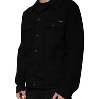 Dolce & Gabbana Black DG Cotton Stretch Denim Jacket