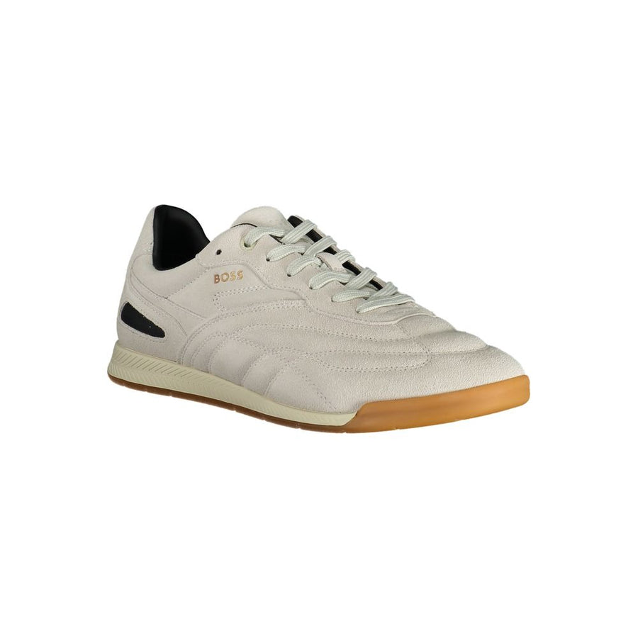 Hugo Boss Gray Leather Men Sneaker