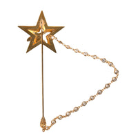 Dolce & Gabbana Gold Brass DG Logo Star Crystal Brooch Lapel Pin