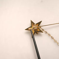 Dolce & Gabbana Gold Brass DG Logo Star Crystal Brooch Lapel Pin