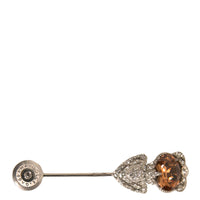 Dolce & Gabbana Silver 925 Sterling Silver Crystals Pin Collar Brooch