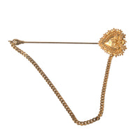 Dolce & Gabbana Gold 925 Sterling Silver Sacred Heart Pin Collar Brooch