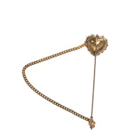 Dolce & Gabbana Gold 925 Sterling Silver Sacred Heart Pin Collar Brooch