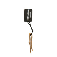 Dolce & Gabbana Gold Tone Brass Crystal Branded Tie Clip Bar