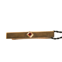 Dolce & Gabbana Gold Tone Brass Crystal Branded Tie Clip Bar