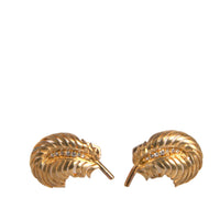 Dolce & Gabbana Gold 925 Sterling Silver Crystal Leaf Cufflink