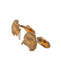 Dolce & Gabbana Gold 925 Sterling Silver Crystal Leaf Cufflink