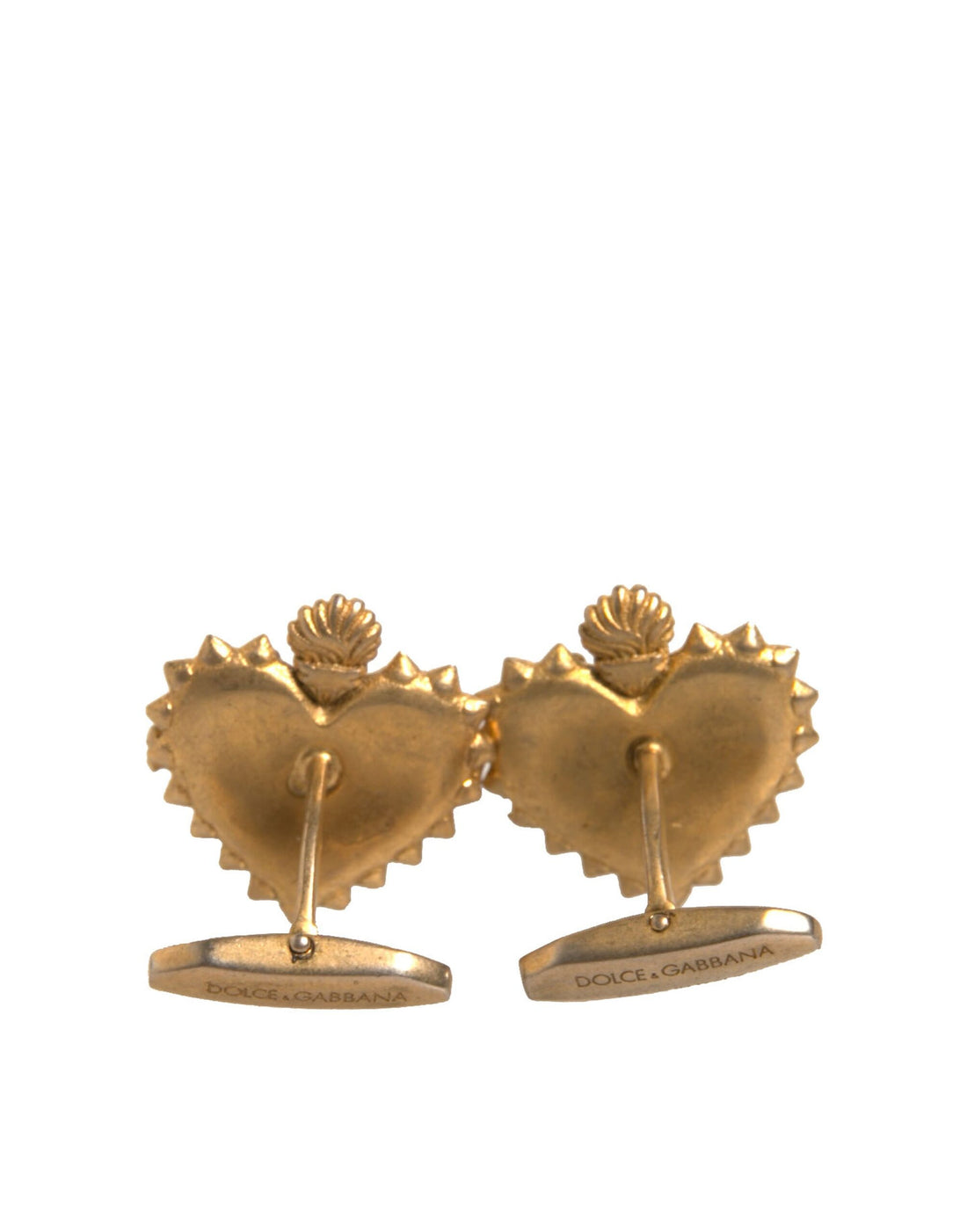 Dolce & Gabbana Gold 925 Sterling Silver DG Heart Cufflink