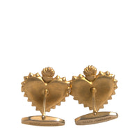 Dolce & Gabbana Gold 925 Sterling Silver DG Heart Cufflink