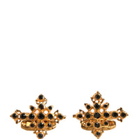 Dolce & Gabbana Gold Tone Brass Cross Crystal Cufflink